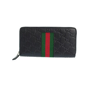 Gucci Signature Web Zip Around Wallet Round Zipper Long